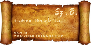 Szafner Borbála névjegykártya